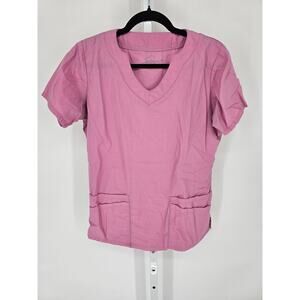 Butter Soft Womens Sz S Short Sleeve Scrub Top Bubblegum Pink